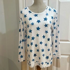 Workshop top long sleeve stretch white moisture wicking soft luxury women size L